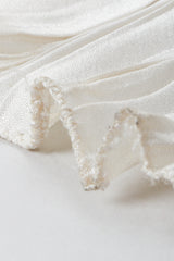 Vintage Mary McFaddden Asymmetrical Ruffle Shoulder Gown Hem Detail