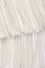 Vintage Mary McFaddden Asymmetrical Ruffle Shoulder Gown Pleated Fabric Detail