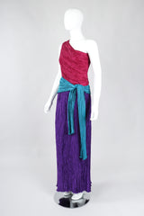 Recess Los Angeles Vintage Mary McFadden One-Shoulder Colorblock Gown