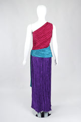 Recess Los Angeles Vintage Mary McFadden One-Shoulder Colorblock Gown