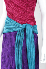 Recess Los Angeles Vintage Mary McFadden One-Shoulder Colorblock Gown