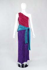 Recess Los Angeles Vintage Mary McFadden One-Shoulder Colorblock Gown