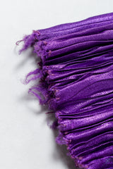 Vintage Mary McFadden Pleated Colorblock Bias Bodice Dress Hem Fray