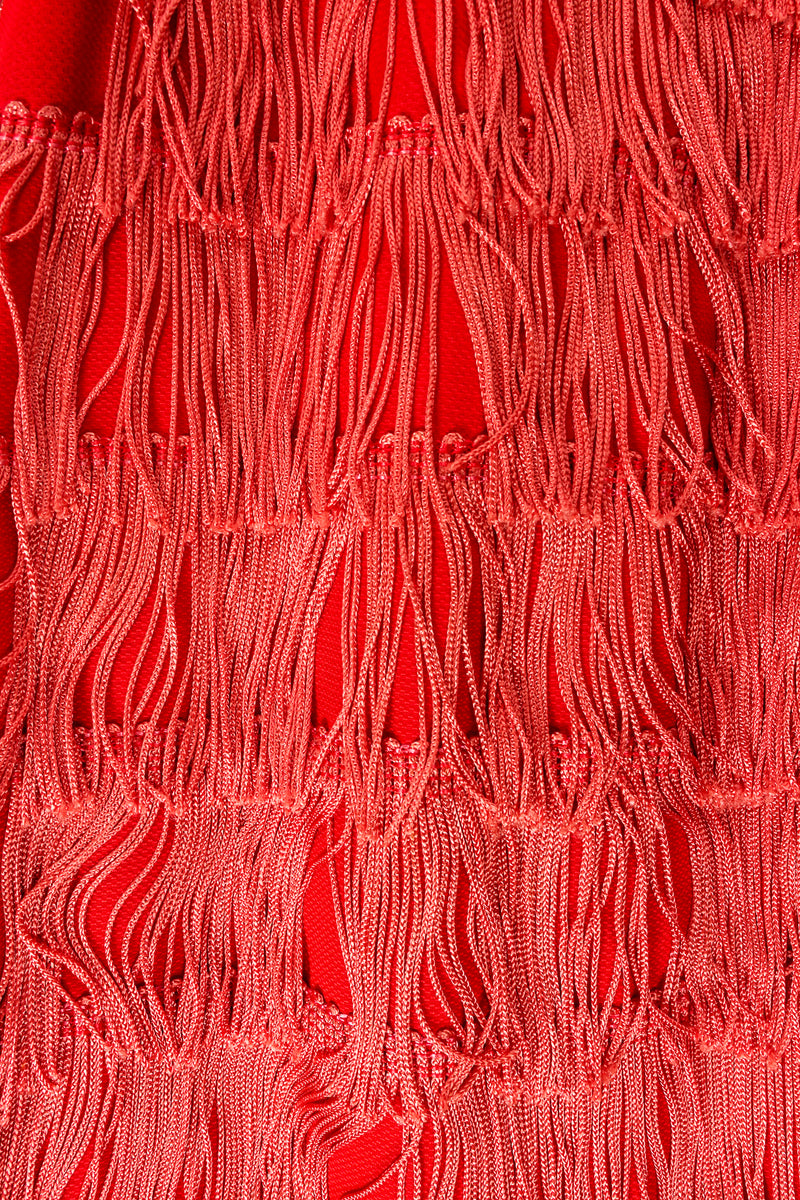 Vintage Maxwell Shieff Fringed Sleeveless Shirt Dress fringe detail at Recess Los Angeles