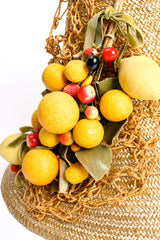Vintage Maybelle Marie Birch 1945 Fruit Basket Gold Straw Bucket Hat detail @ Recess LA