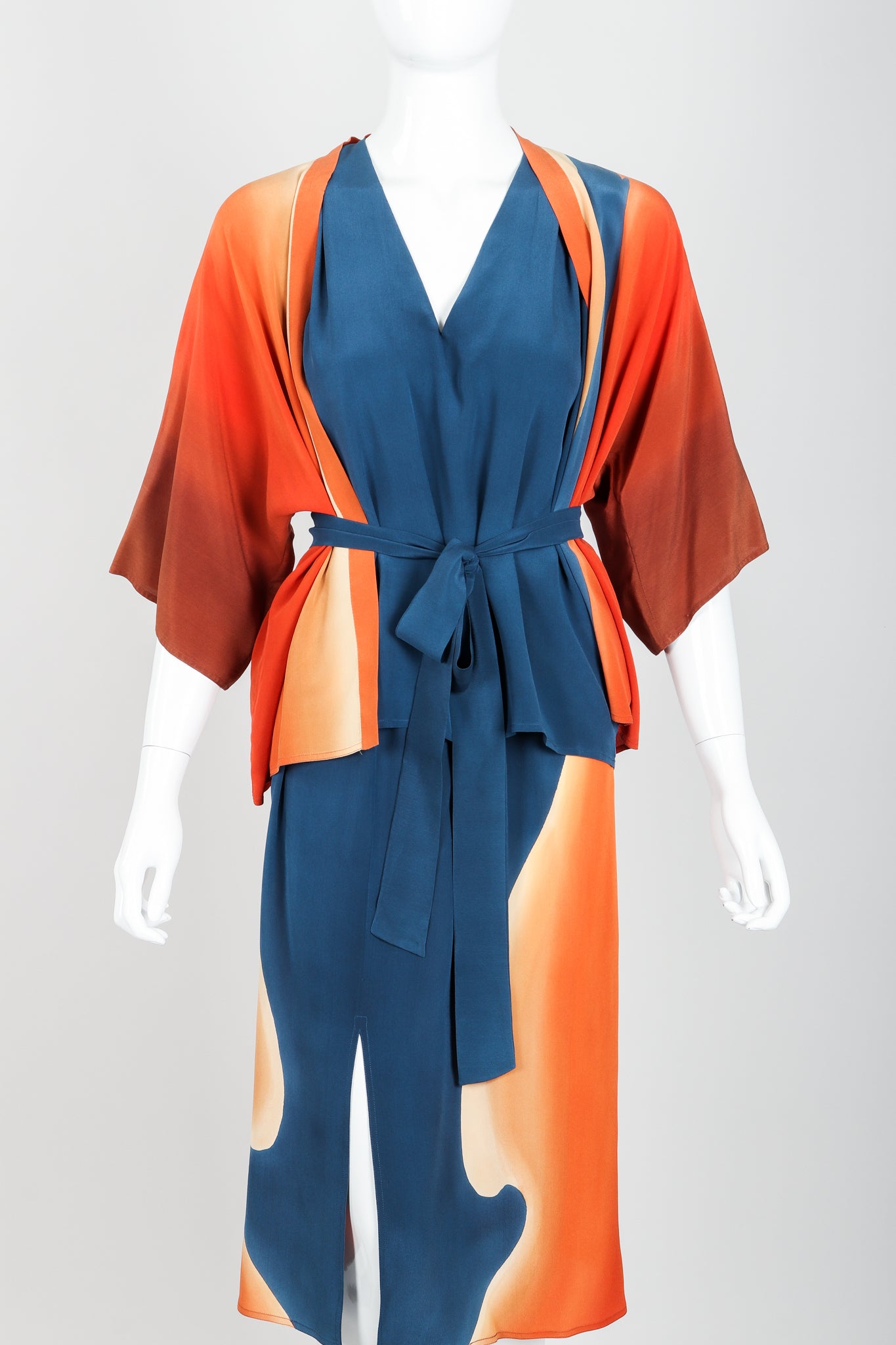 Vintage McKane Sunset Silk Kimono Set on mannequin front crop at Recess Los Angeles