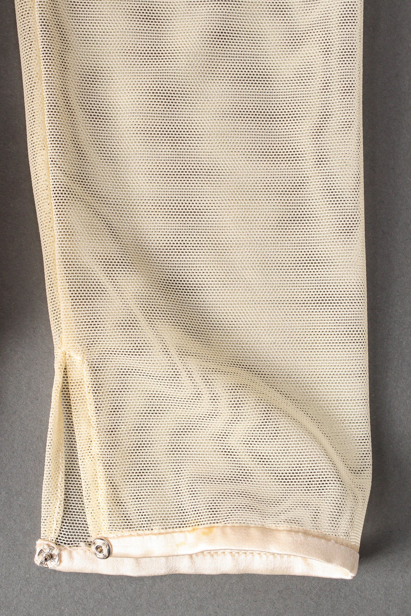 Vintage Michael Casey Velvet Fleur Burnout Silk Dress sleeve/light stain@ Recess LA