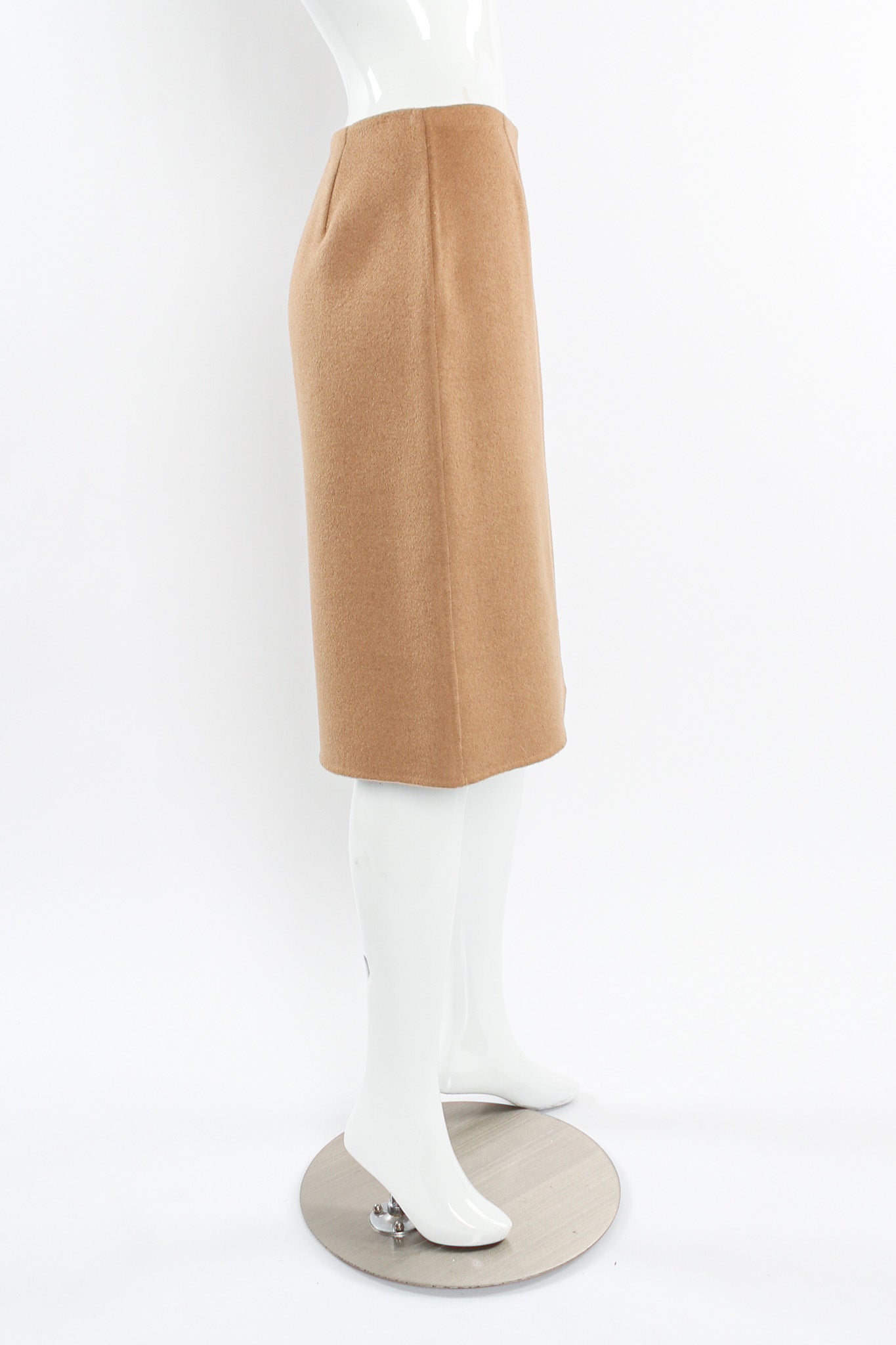 Vintage Michael Kors Camel Cashmere Jacket & Skirt Set mannequin side skirt @ Recess LA
