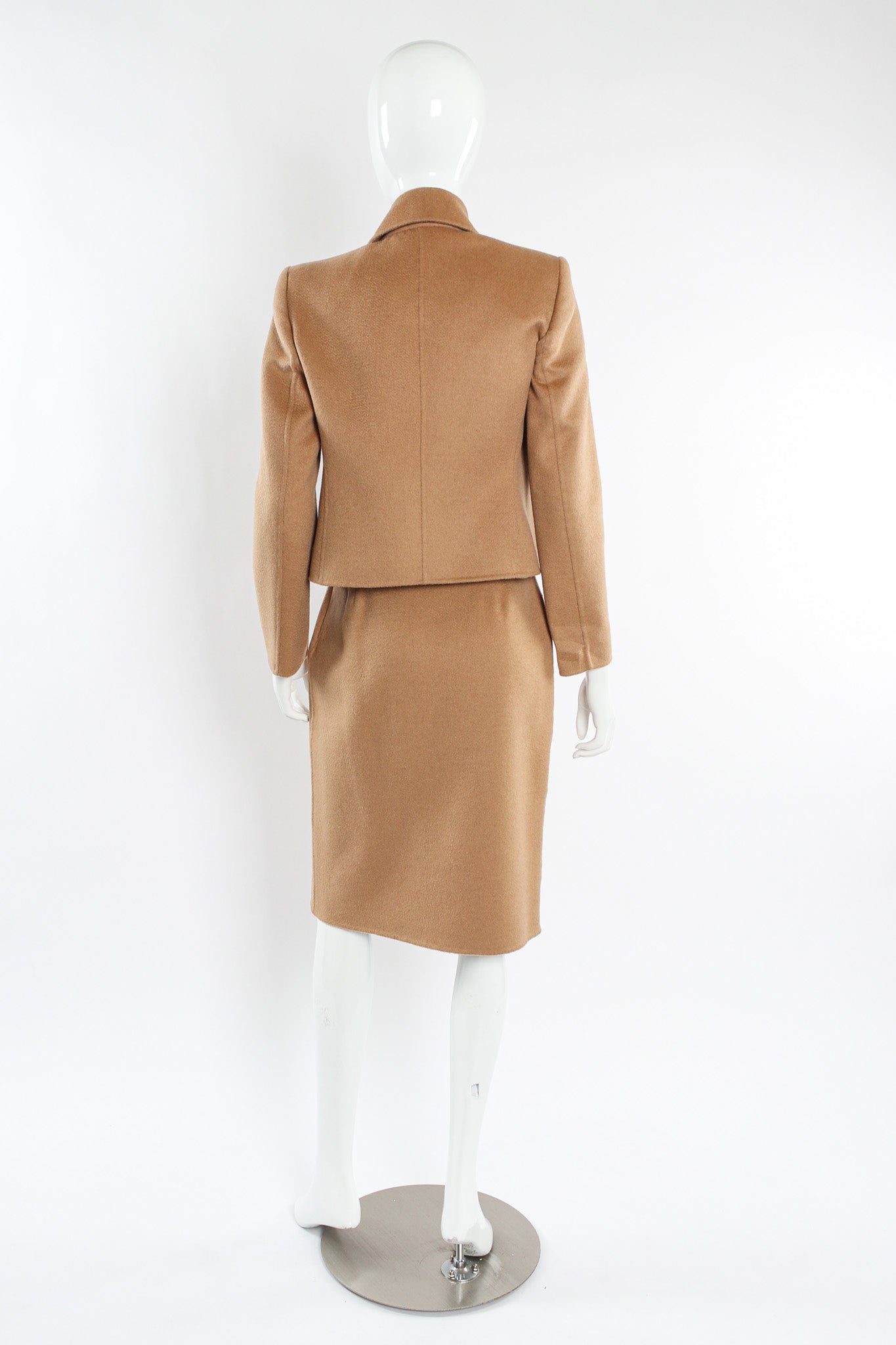 Vintage Michael Kors Camel Cashmere Jacket & Skirt Set mannequin back @ Recess LA