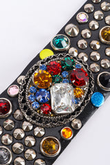 Vintage Michael Morrison MX Rainbow Mixed Jewel Studded Belt filigree crystal close @ Recess LA