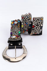 Vintage Michael Morrison MX Rainbow Mixed Jewel Studded Belt rolled creative flat @ Recess LA