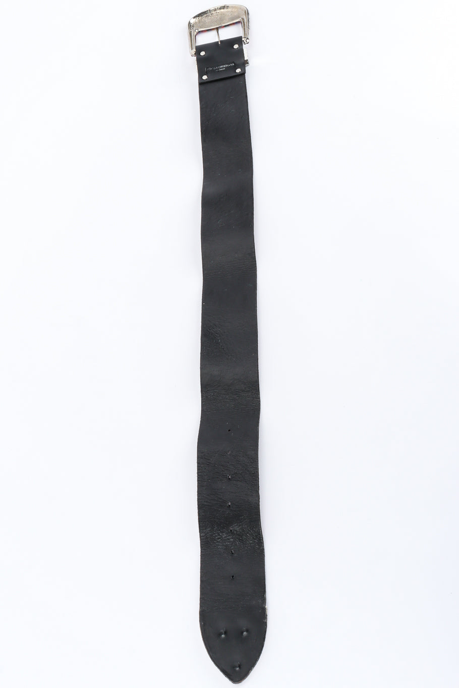 Vintage Michael Morrison MX Rainbow Crystal Studded Leather Belt back leather @ Recess LA