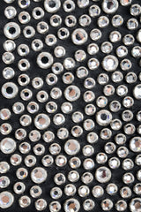 Vintage Michael Morrison MX Wide Silver Crystal Rhinestone Studded Belt detail