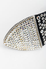 Vintage Michael Morrison MX Wide Silver Crystal Rhinestone Studded Belt tail detail
