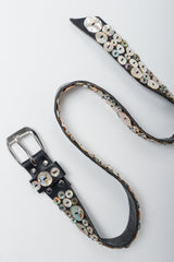 Vintage Michael Morrison Pearl Button Belt on grey