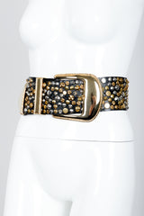 Vintage Michael Morrison MX Extra-Wide Leather Stud Belt on Mannequin at Recess