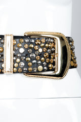 Vintage Michael Morrison MX Extra-Wide Leather Stud Belt on Mannequin Close at Recess