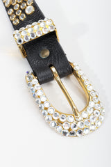 Vintage Michael Morrison MX Skinny Rhinestone Studded Belt Buckle detail