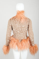 Vintage Lillie Rubin Lioness Burnout FeatherJacket on mannequin back at Recess Los Angeles