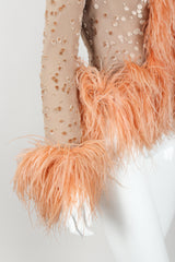 Vintage Lillie Rubin Lioness Burnout FeatherJacket on mannequin sleeve detail at Recess Los Angeles