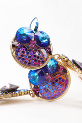 Recess Los Angeles Vintage Michele Sugar Iridescent Meridian Blue Crystal Rhinestone Claw Earrings