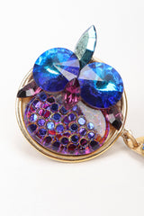 Recess Los Angeles Vintage Michele Sugar Iridescent Meridian Blue Crystal Rhinestone Claw Earrings