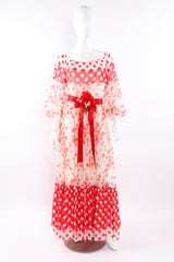 Vintage Mignon Blooming Polka Dot Dress mannequin front with flower bow tie @ Recess LA