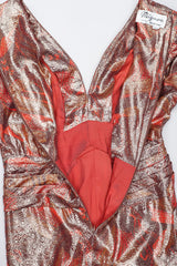 Recess Los Angeles Vintage Mignon Brocade Lamé Waist Wrap Dress