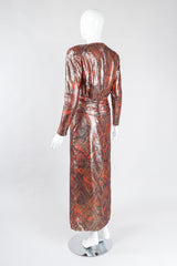 Recess Los Angeles Vintage Mignon Brocade Lamé Waist Wrap Dress