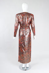 Recess Los Angeles Vintage Mignon Brocade Lamé Waist Wrap Dress