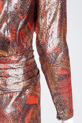 Recess Los Angeles Vintage Mignon Brocade Lamé Waist Wrap Dress