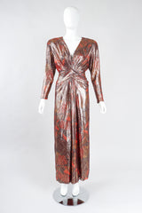 Recess Los Angeles Vintage Mignon Brocade Lamé Waist Wrap Dress