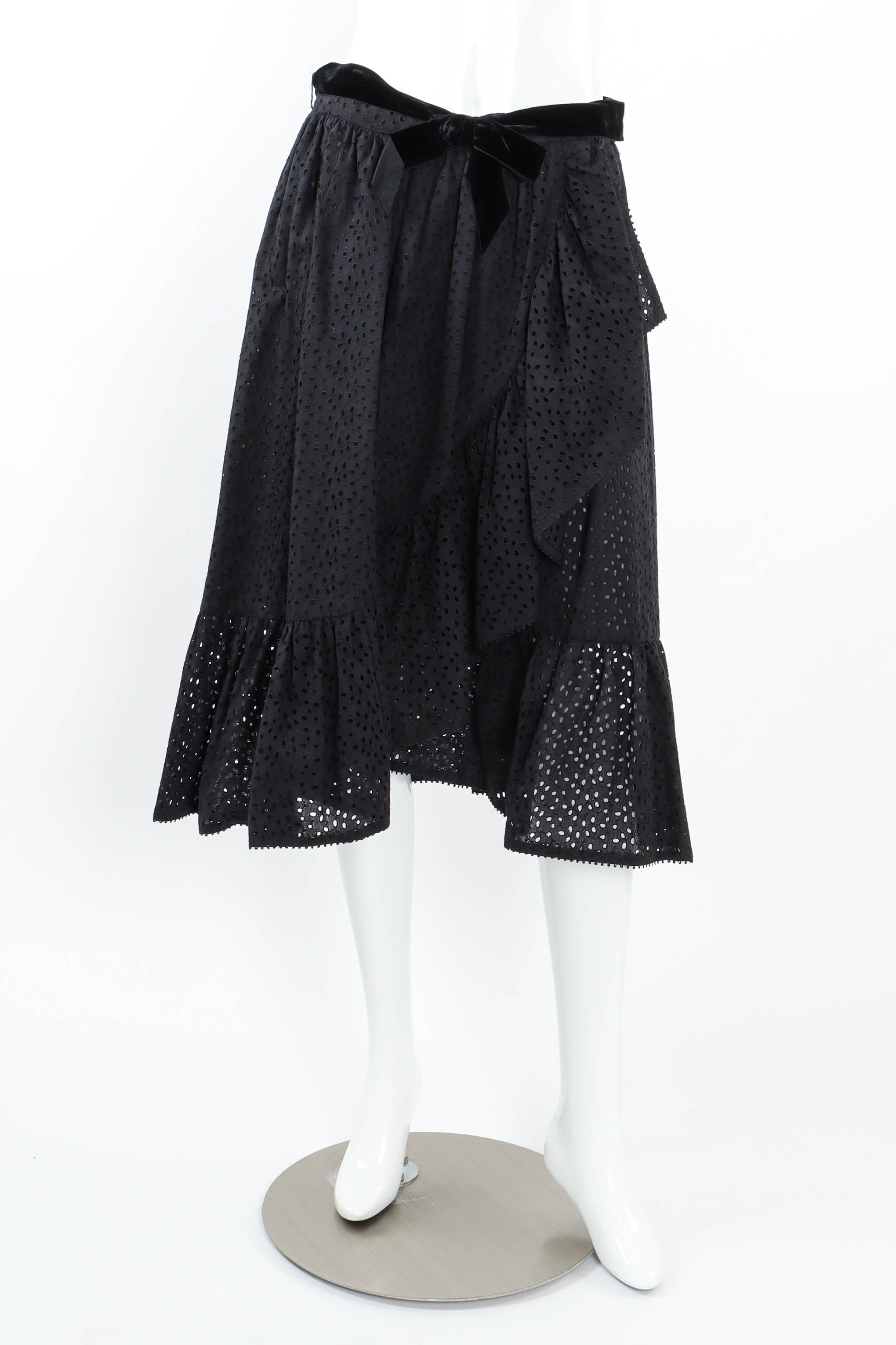 Vintage Mignon Ruffle Eyelet Skirt Set mannequin skirt front @ Recess LA