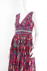 Vintage Mignon Jeweled & Studded Botanical Jumpsuit bodice close up @ Recess LA