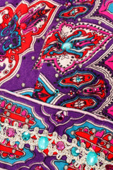 Vintage Mignon Jeweled & Studded Botanical Jumpsuit waistline/stones close up @ Recess LA