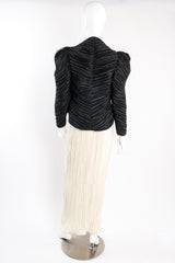 Vintage Milli Pleated Halter Sheath Gown & Jacket Set on Mannequin back at Recess Los Angeles