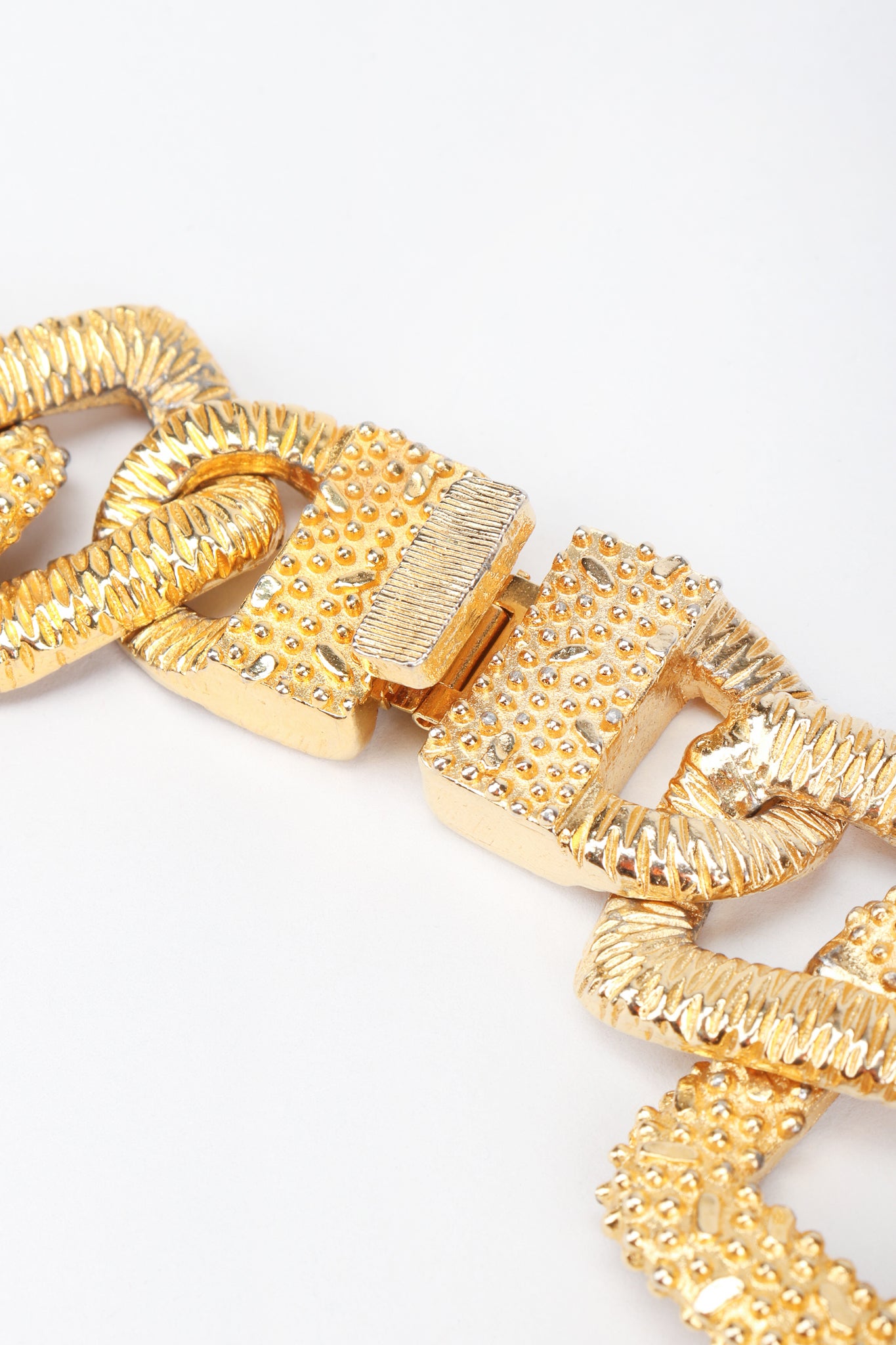 Recess Los Angeles Designer Consignment Vintage Mimi Di N Niscemi Textured Square Chain Collar Necklace