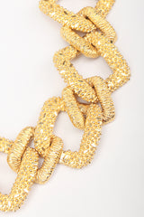 Recess Los Angeles Designer Consignment Vintage Mimi Di N Niscemi Textured Square Chain Collar Necklace Costume Gold Nugget