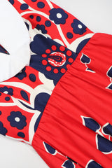 Recess Los Angeles Vintage Oscar de la Renta Shawl Collar Floral Dress