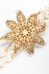 Recess Designer Consignment Vintage Miriam Haskell Pearl Flower Choker Necklace Los Angeles Resale