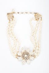 Recess Designer Consignment Vintage Miriam Haskell Pearl Flower Choker Necklace Los Angeles Resale