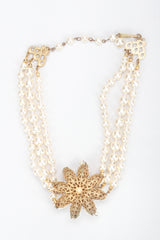 Recess Designer Consignment Vintage Miriam Haskell Pearl Flower Choker Necklace Los Angeles Resale