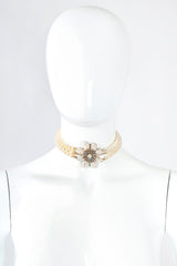 Recess Designer Consignment Vintage Miriam Haskell Pearl Flower Choker Necklace Los Angeles Resale
