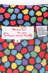 Recess Los Angeles Designer Consignment Vintage Oscar de la Renta Miss O 1940s Silk Rainbow Mosaic Wrap Dress