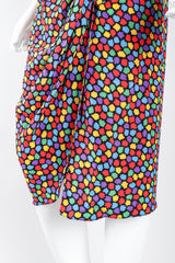 Recess Los Angeles Designer Consignment Vintage Oscar de la Renta Miss O 1940s Silk Rainbow Mosaic Wrap Dress