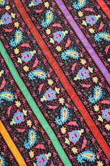 Recess Los Angeles Designer Consignment Vintage Miss O Oscar de la Renta Paisley Stripe Peasant Blouse & Skirt Set