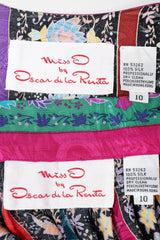 Recess Los Angeles Designer Consignment Vintage Miss O Oscar de la Renta Paisley Stripe Peasant Blouse & Skirt Set