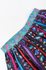 Recess Los Angeles Designer Consignment Vintage Miss O Oscar de la Renta Paisley Stripe Peasant Blouse & Skirt Set