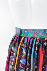Recess Los Angeles Designer Consignment Vintage Miss O Oscar de la Renta Paisley Stripe Peasant Blouse & Skirt Set