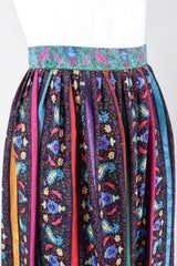 Recess Los Angeles Designer Consignment Vintage Miss O Oscar de la Renta Paisley Stripe Peasant Blouse & Skirt Set